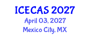 International Conference on Environment, Climate and Atmospheric Sciences (ICECAS) April 03, 2027 - Mexico City, Mexico International Conference on Environment, Climate and Atmospheric Sciences (ICECAS) April 03, 2027 - Mexico City, Mexico