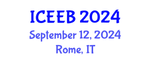 International Conference on Environment, Energy and Biotechnology (ICEEB) September 12, 2024 - Rome, Italy