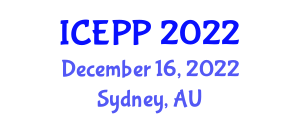 International Conference on Environment Pollution and Prevention (ICEPP) December 16, 2022 - Sydney, Australia