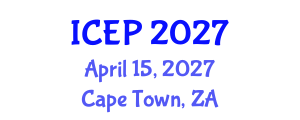 International Conference on Environment Protection (ICEP) April 15, 2027 - Cape Town, South Africa International Conference on Environment Protection (ICEP) April 15, 2027 - Cape Town, South Africa