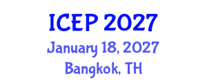 International Conference on Environment Protection (ICEP) January 18, 2027 - Bangkok, Thailand International Conference on Environment Protection (ICEP) January 18, 2027 - Bangkok, Thailand