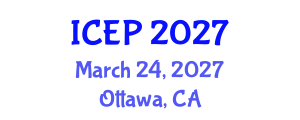 International Conference on Environment Protection (ICEP) March 24, 2027 - Ottawa, Canada International Conference on Environment Protection (ICEP) March 24, 2027 - Ottawa, Canada