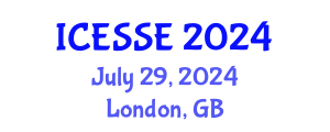 International Conference on Environment Systems Science and Engineering (ICESSE) July 29, 2024 - London, United Kingdom