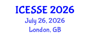 International Conference on Environment Systems Science and Engineering (ICESSE) July 26, 2026 - London, United Kingdom