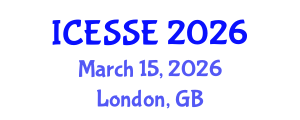International Conference on Environment Systems Science and Engineering (ICESSE) March 15, 2026 - London, United Kingdom