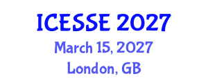 International Conference on Environment Systems Science and Engineering (ICESSE) March 15, 2027 - London, United Kingdom