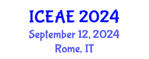 International Conference on Environmental and Agricultural Economics (ICEAE) September 12, 2024 - Rome, Italy