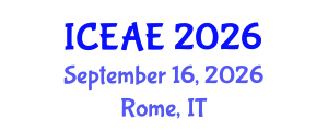 International Conference on Environmental and Agricultural Economics (ICEAE) September 16, 2026 - Rome, Italy