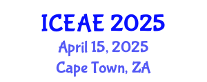 International Conference on Environmental and Agricultural Engineering (ICEAE) April 15, 2025 - Cape Town, South Africa