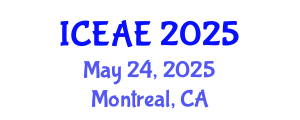 International Conference on Environmental and Agricultural Engineering (ICEAE) May 24, 2025 - Montreal, Canada