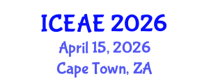 International Conference on Environmental and Agricultural Engineering (ICEAE) April 15, 2026 - Cape Town, South Africa