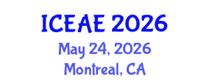 International Conference on Environmental and Agricultural Engineering (ICEAE) May 24, 2026 - Montreal, Canada