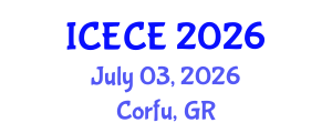 International Conference on Environmental and Chemical Engineering (ICECE) July 03, 2026 - Corfu, Greece International Conference on Environmental and Chemical Engineering (ICECE) July 03, 2026 - Corfu, Greece