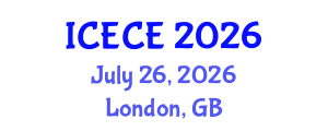 International Conference on Environmental and Chemical Engineering (ICECE) July 26, 2026 - London, United Kingdom