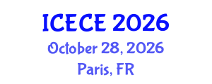 International Conference on Environmental and Chemical Engineering (ICECE) October 28, 2026 - Paris, France