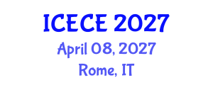 International Conference on Environmental and Chemical Engineering (ICECE) April 08, 2027 - Rome, Italy International Conference on Environmental and Chemical Engineering (ICECE) April 08, 2027 - Rome, Italy