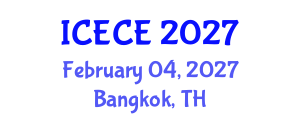 International Conference on Environmental and Chemical Engineering (ICECE) February 04, 2027 - Bangkok, Thailand International Conference on Environmental and Chemical Engineering (ICECE) February 04, 2027 - Bangkok, Thailand