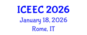 International Conference on Environmental and Ecological Chemistry (ICEEC) January 18, 2026 - Rome, Italy