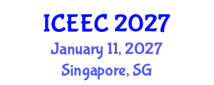 International Conference on Environmental and Ecological Chemistry (ICEEC) January 11, 2027 - Singapore, Singapore International Conference on Environmental and Ecological Chemistry (ICEEC) January 11, 2027 - Singapore, Singapore