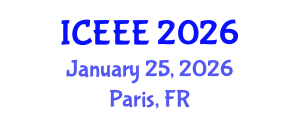 International Conference on Environmental and Ecological Engineering (ICEEE) January 25, 2026 - Paris, France