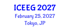 International Conference on Environmental and Engineering Geophysics (ICEEG) February 25, 2027 - Tokyo, Japan International Conference on Environmental and Engineering Geophysics (ICEEG) February 25, 2027 - Tokyo, Japan