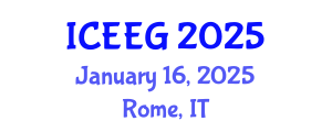 International Conference on Environmental and Engineering Geoscience (ICEEG) January 16, 2025 - Rome, Italy