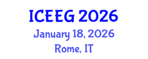 International Conference on Environmental and Engineering Geoscience (ICEEG) January 18, 2026 - Rome, Italy