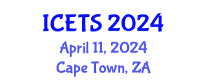 International Conference on Environmental and Territorial Sciences (ICETS) April 11, 2024 - Cape Town, South Africa