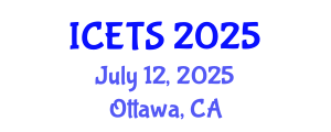 International Conference on Environmental and Territorial Sciences (ICETS) July 12, 2025 - Ottawa, Canada