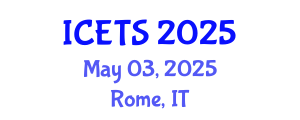 International Conference on Environmental and Territorial Sciences (ICETS) May 03, 2025 - Rome, Italy