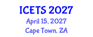 International Conference on Environmental and Territorial Sciences (ICETS) April 15, 2027 - Cape Town, South Africa International Conference on Environmental and Territorial Sciences (ICETS) April 15, 2027 - Cape Town, South Africa