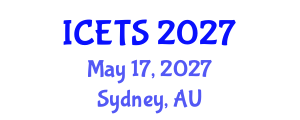 International Conference on Environmental and Territorial Sciences (ICETS) May 17, 2027 - Sydney, Australia International Conference on Environmental and Territorial Sciences (ICETS) May 17, 2027 - Sydney, Australia