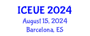 International Conference on Environmental and Urban Engineering (ICEUE) August 15, 2024 - Barcelona, Spain