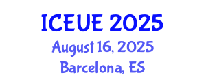 International Conference on Environmental and Urban Engineering (ICEUE) August 16, 2025 - Barcelona, Spain