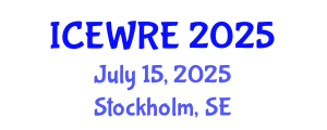 International Conference on Environmental and Water Resources Engineering (ICEWRE) July 15, 2025 - Stockholm, Sweden
