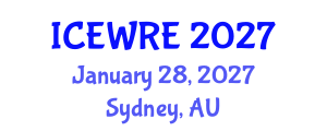 International Conference on Environmental and Water Resources Engineering (ICEWRE) January 28, 2027 - Sydney, Australia International Conference on Environmental and Water Resources Engineering (ICEWRE) January 28, 2027 - Sydney, Australia