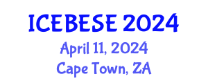 International Conference on Environmental, Biological, Ecological Sciences and Engineering (ICEBESE) April 11, 2024 - Cape Town, South Africa