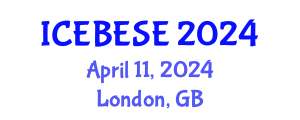 International Conference on Environmental, Biological, Ecological Sciences and Engineering (ICEBESE) April 11, 2024 - London, United Kingdom