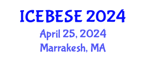 International Conference on Environmental, Biological, Ecological Sciences and Engineering (ICEBESE) April 25, 2024 - Marrakesh, Morocco