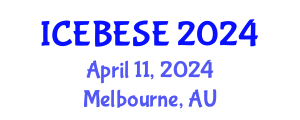 International Conference on Environmental, Biological, Ecological Sciences and Engineering (ICEBESE) April 11, 2024 - Melbourne, Australia