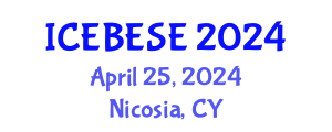 International Conference on Environmental, Biological, Ecological Sciences and Engineering (ICEBESE) April 25, 2024 - Nicosia, Cyprus