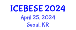 International Conference on Environmental, Biological, Ecological Sciences and Engineering (ICEBESE) April 25, 2024 - Seoul, Republic of Korea