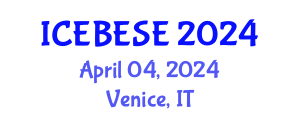 International Conference on Environmental, Biological, Ecological Sciences and Engineering (ICEBESE) April 04, 2024 - Venice, Italy