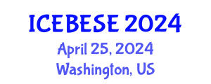 International Conference on Environmental, Biological, Ecological Sciences and Engineering (ICEBESE) April 25, 2024 - Washington, United States