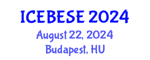 International Conference on Environmental, Biological, Ecological Sciences and Engineering (ICEBESE) August 22, 2024 - Budapest, Hungary