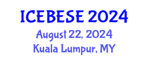 International Conference on Environmental, Biological, Ecological Sciences and Engineering (ICEBESE) August 22, 2024 - Kuala Lumpur, Malaysia