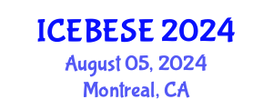 International Conference on Environmental, Biological, Ecological Sciences and Engineering (ICEBESE) August 05, 2024 - Montreal, Canada