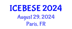 International Conference on Environmental, Biological, Ecological Sciences and Engineering (ICEBESE) August 29, 2024 - Paris, France