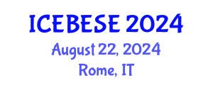 International Conference on Environmental, Biological, Ecological Sciences and Engineering (ICEBESE) August 22, 2024 - Rome, Italy