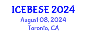 International Conference on Environmental, Biological, Ecological Sciences and Engineering (ICEBESE) August 08, 2024 - Toronto, Canada